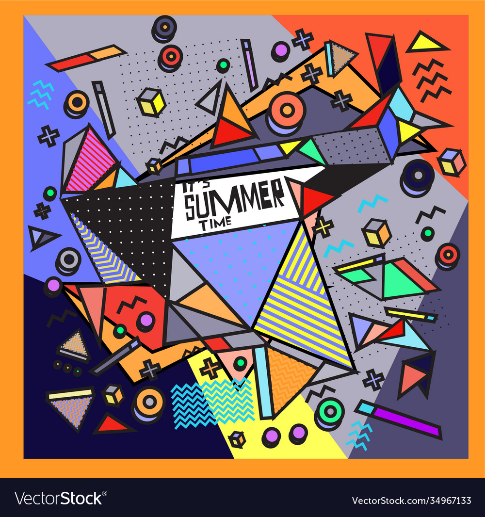 Triangle geometric forms for summer design event vector image Triangle geometric forms for summer design event
