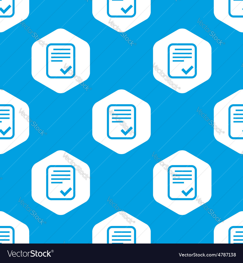 Approved document hexagon pattern Royalty Free Vector Image