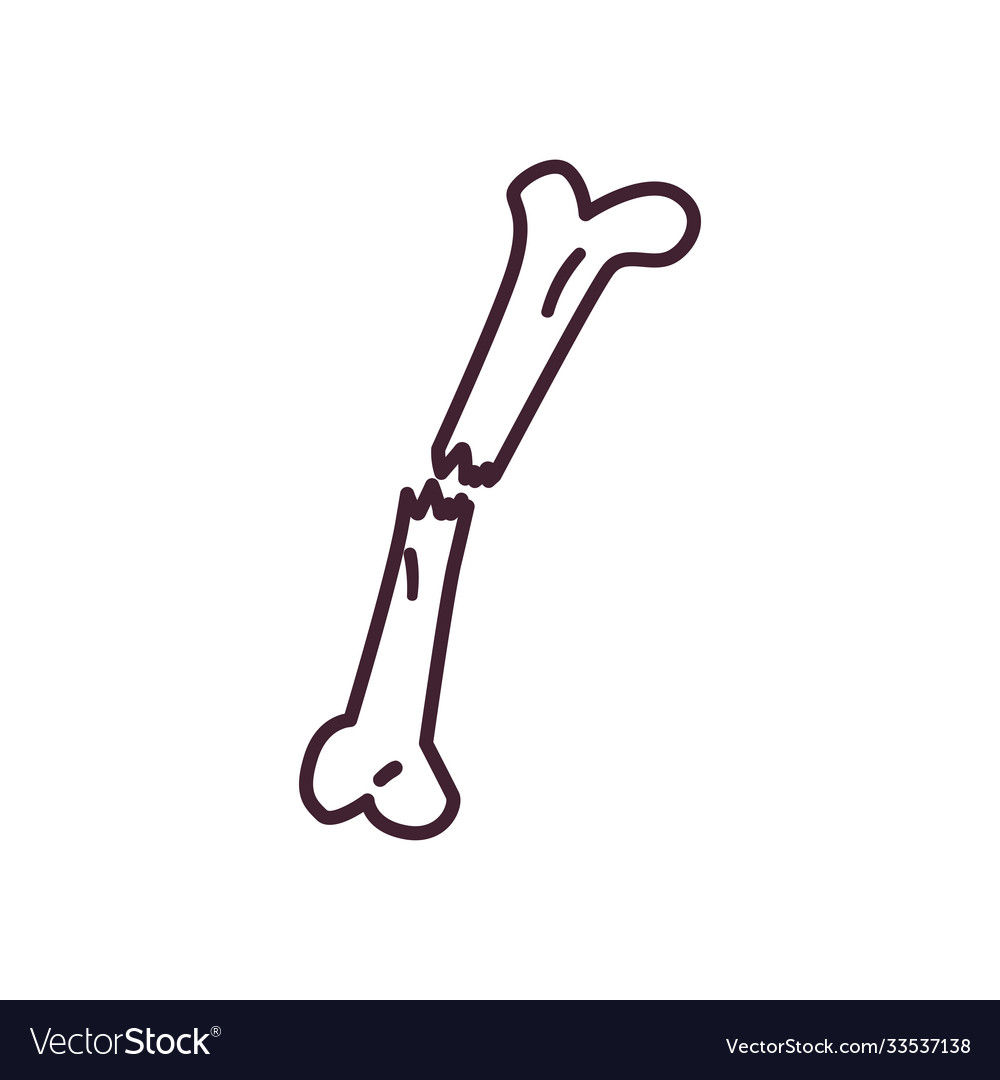 Broken bone line style icon design