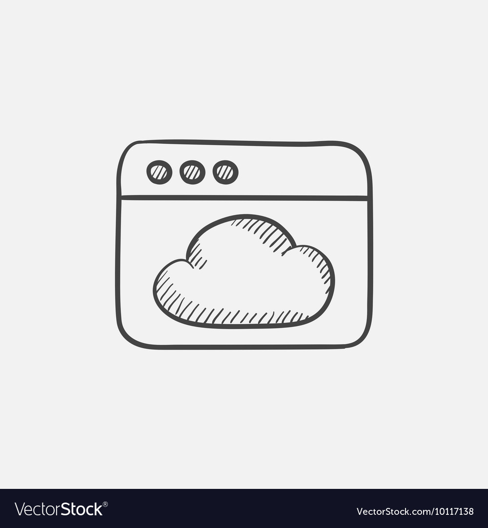 Browser window with cloud sketch icon