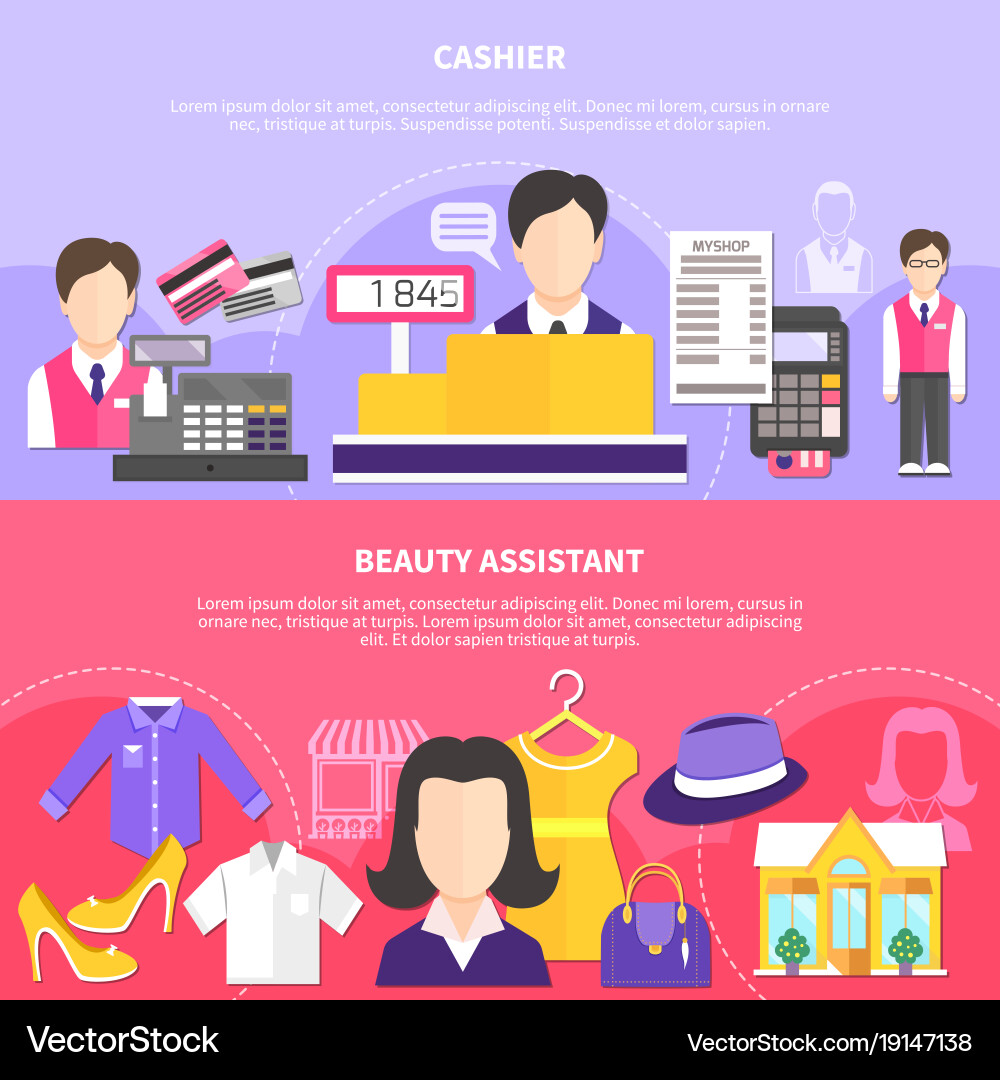 Clothing Shop Horizontal Banners Royalty Free Vector Image