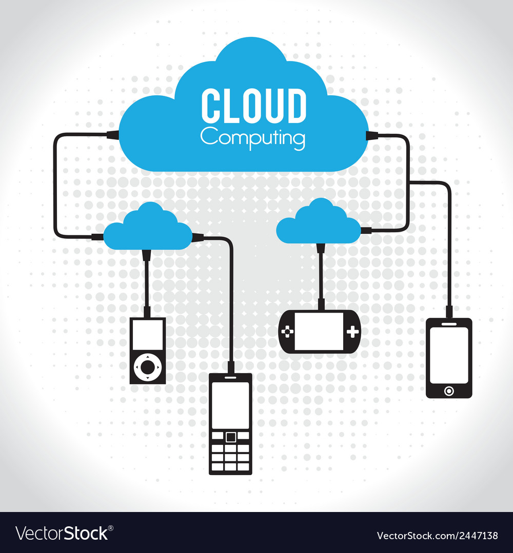 Cloud computing icons over gray background