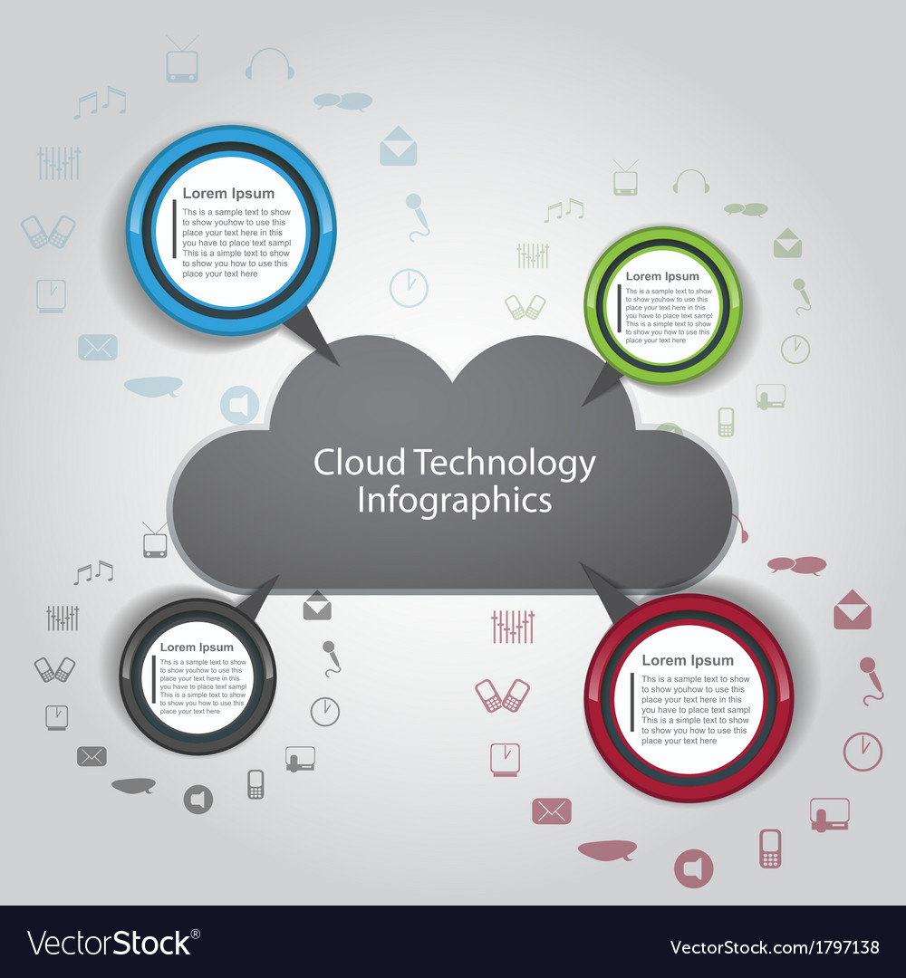 cloud technology infographics royalty free vector image