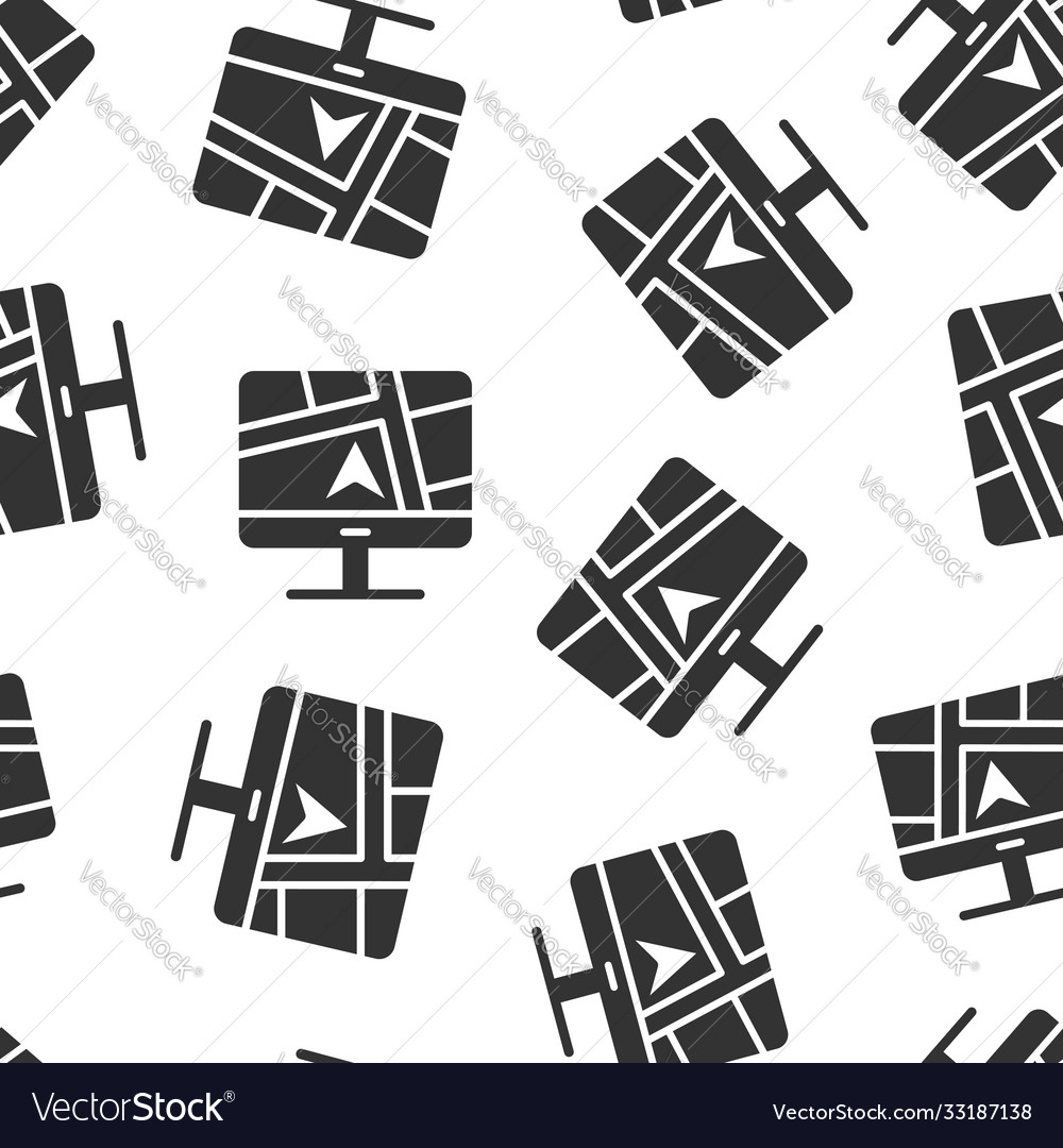 Computer navigation icon in flat style monitor Vector Image Computer navigation icon in flat style monitor