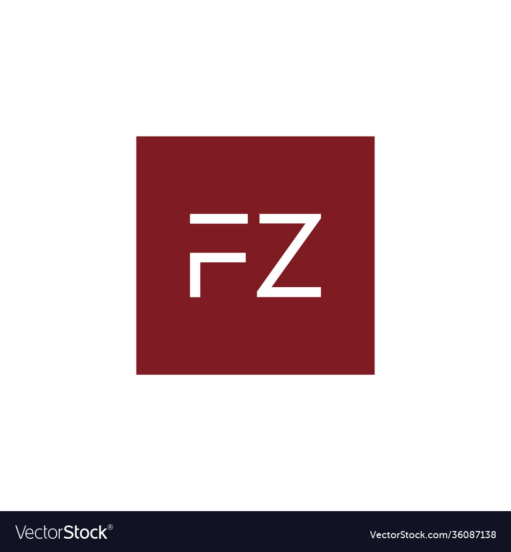 Kreativer Anfangsbuchstaben fz quadratisches Logo Design