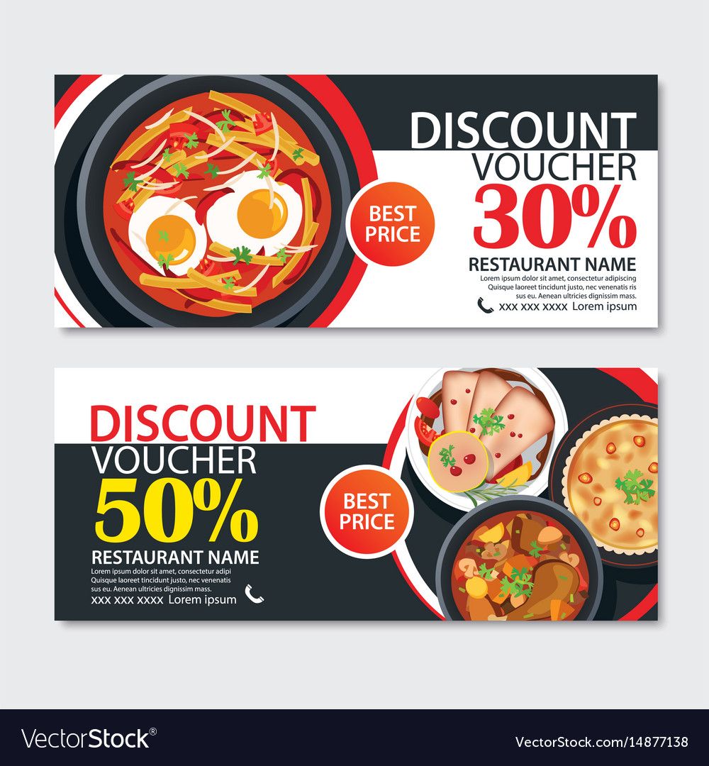 Discount Voucher French Food Template Design Vector Image 53 OFF