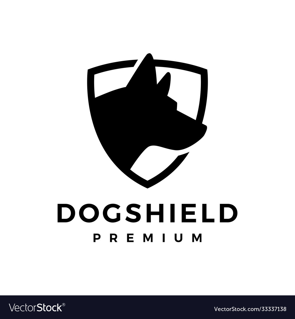Dog shield k9 logo icon Royalty Free Vector Image