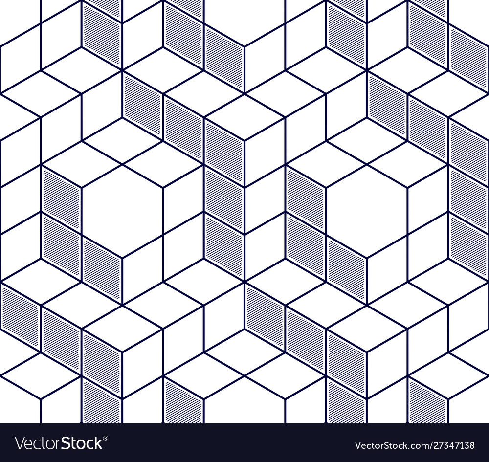 Geometric cubes abstract seamless pattern 3d vector image Geometric cubes abstract seamless pattern 3d