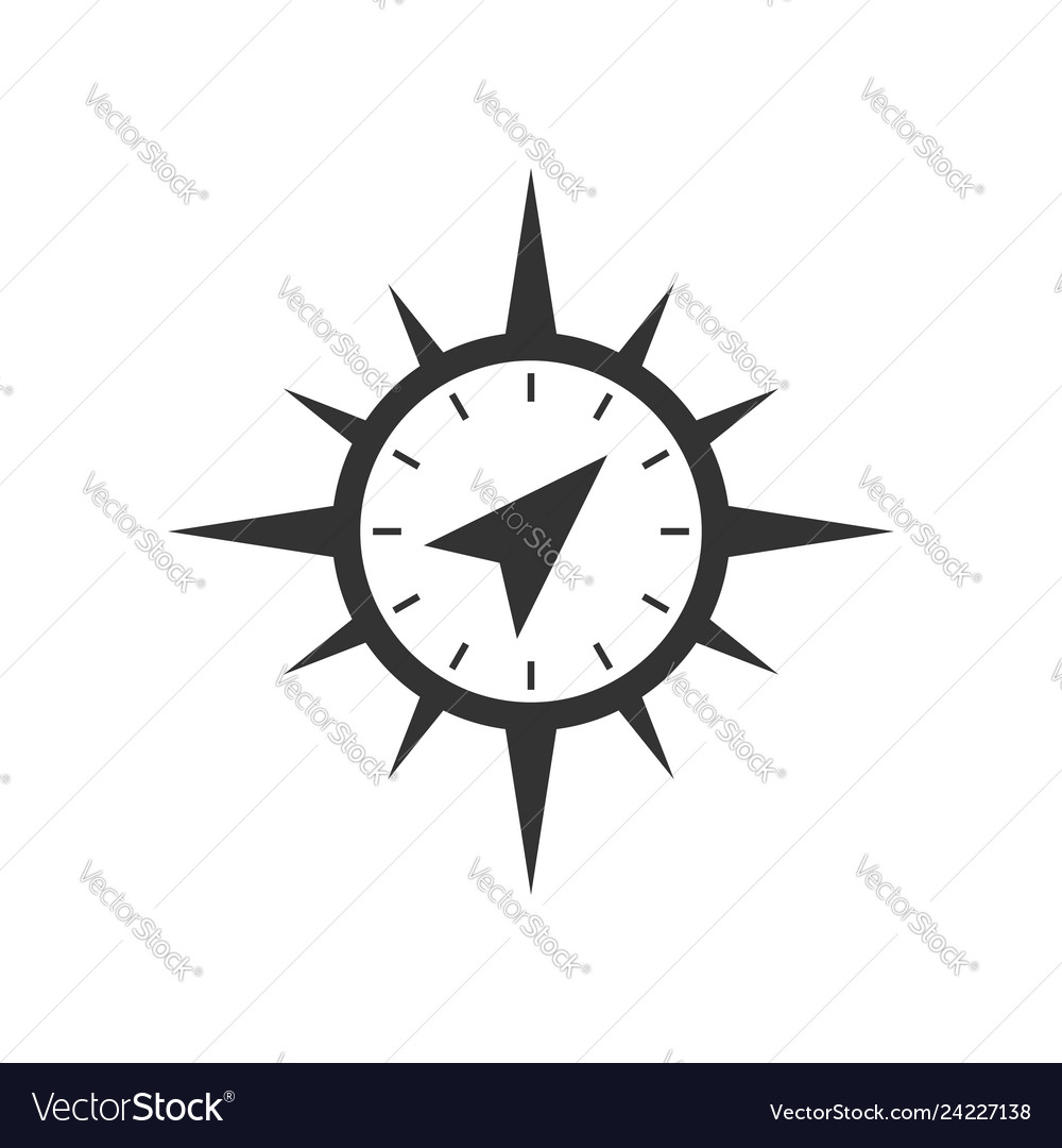 Global navigation icon in flat style compass gps