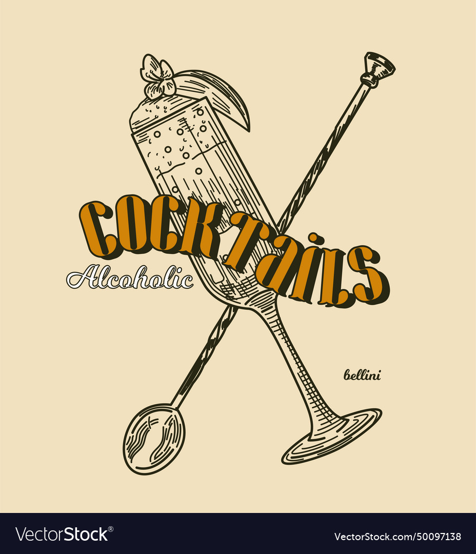 Hand drawn alcoholic cocktail