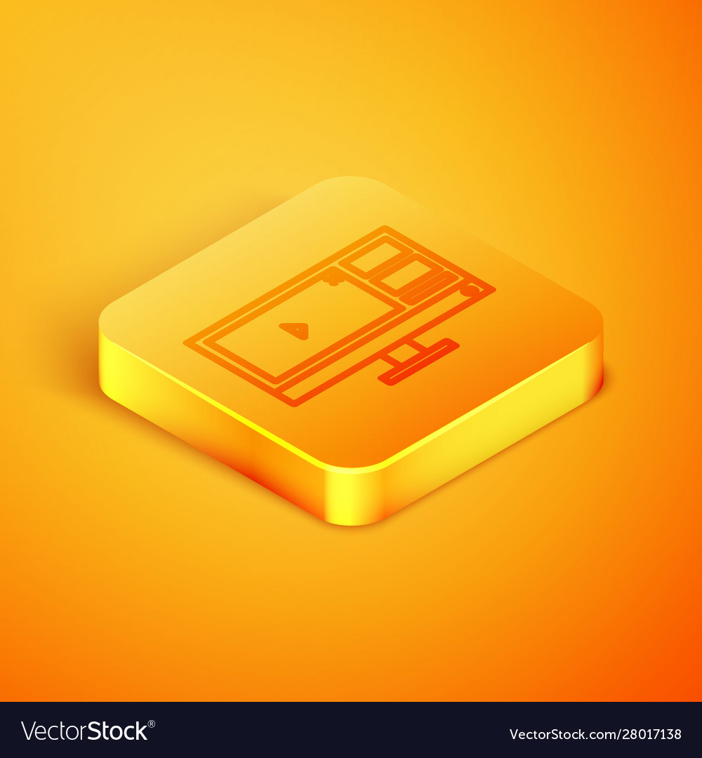 Isometric line video recorder or editor software vector image Isometric line video recorder or editor software