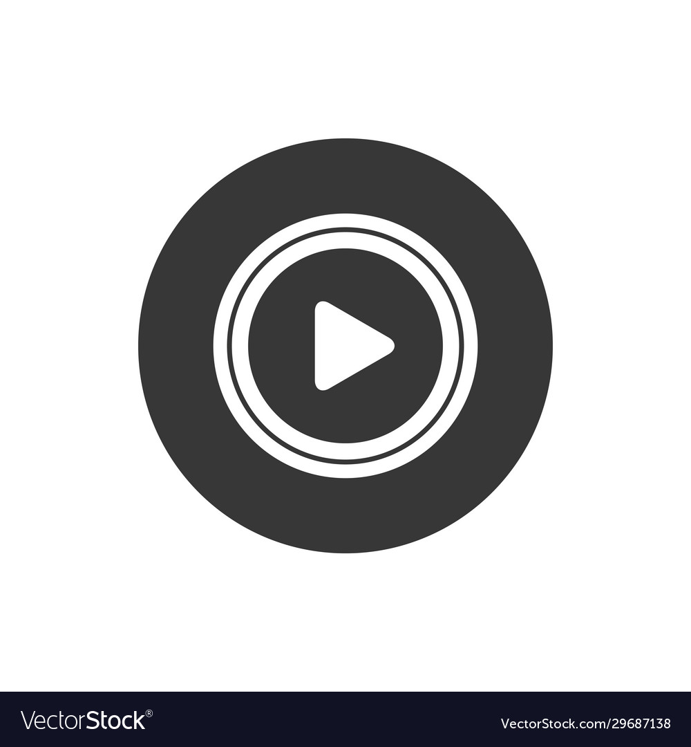 Play button block flat style icon design