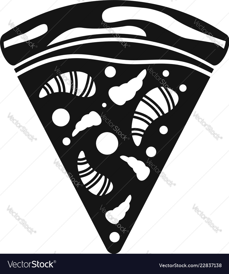 Sea food pizza icon simple style Royalty Free Vector Image