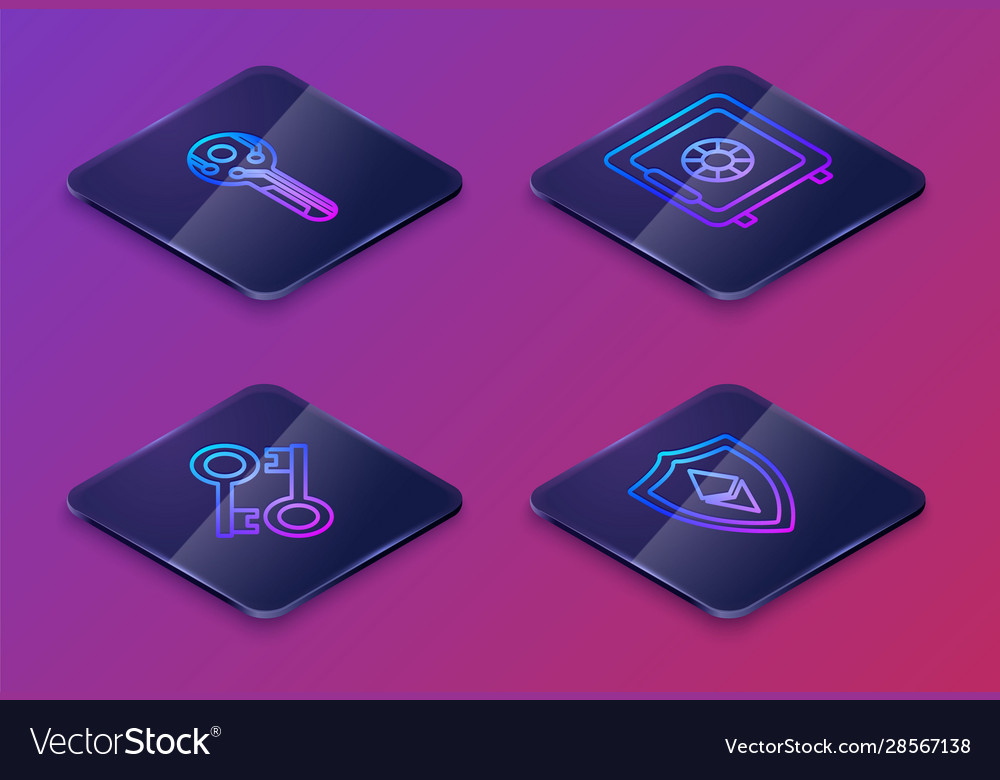 Set isometric line cryptocurrency key