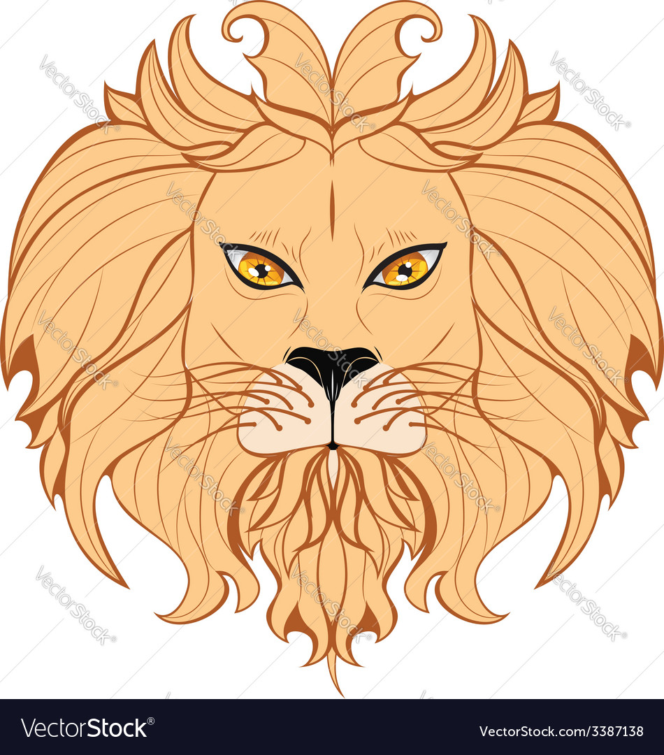 Stylized lion head4 Royalty Free Vector Image - VectorStock