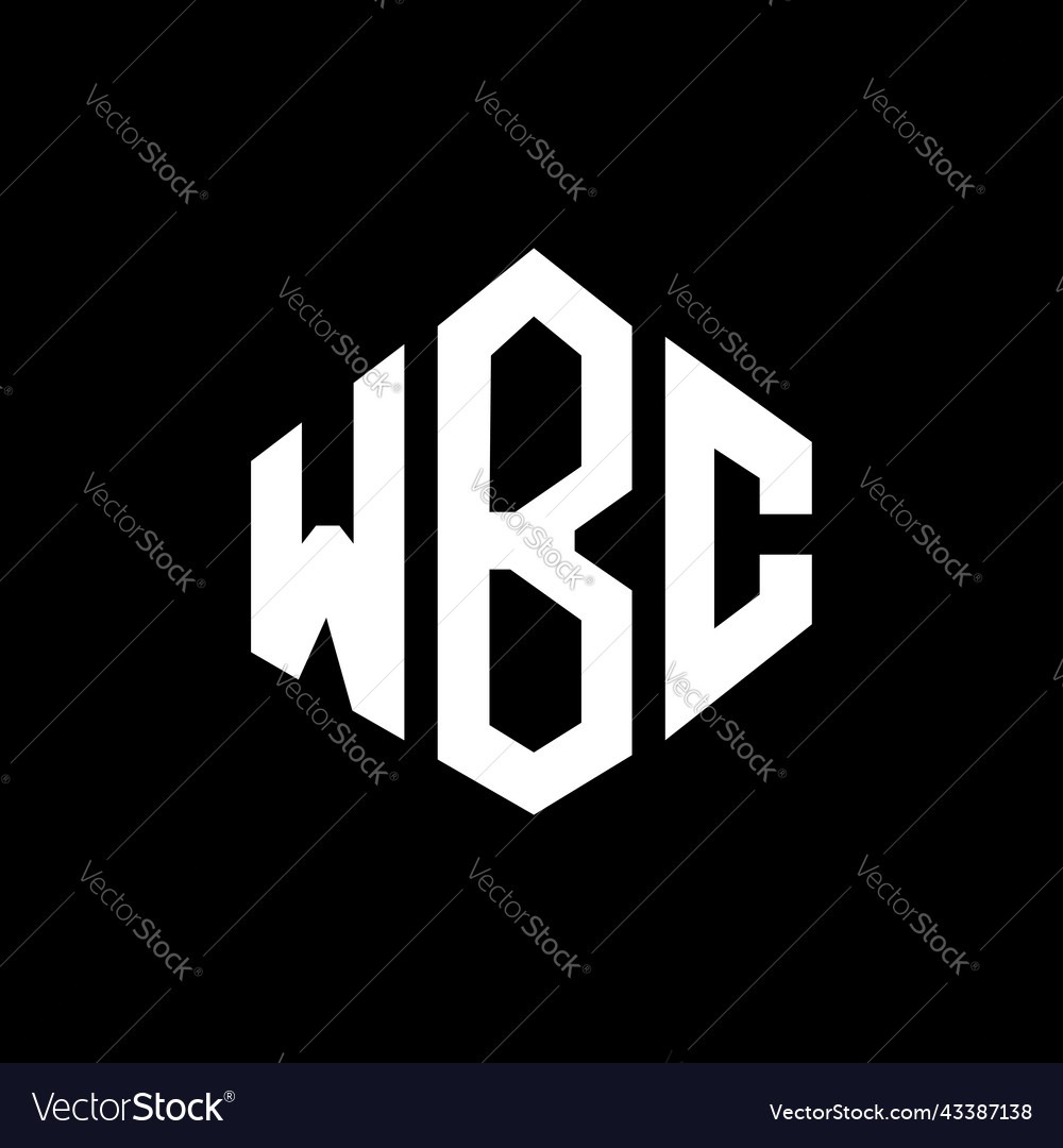 Wbc letter logo design with polygon shape