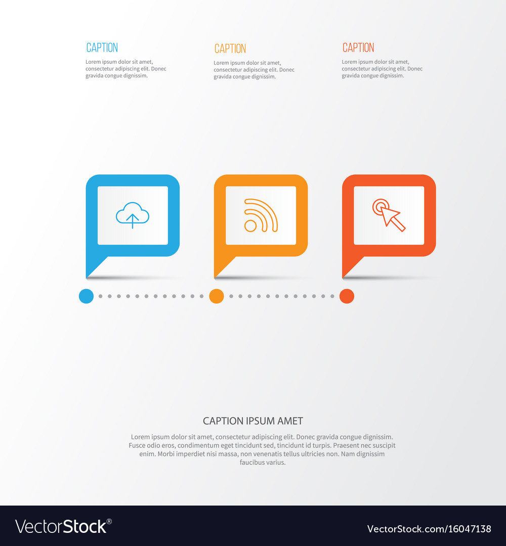 Web icons set collection of cursor wifi