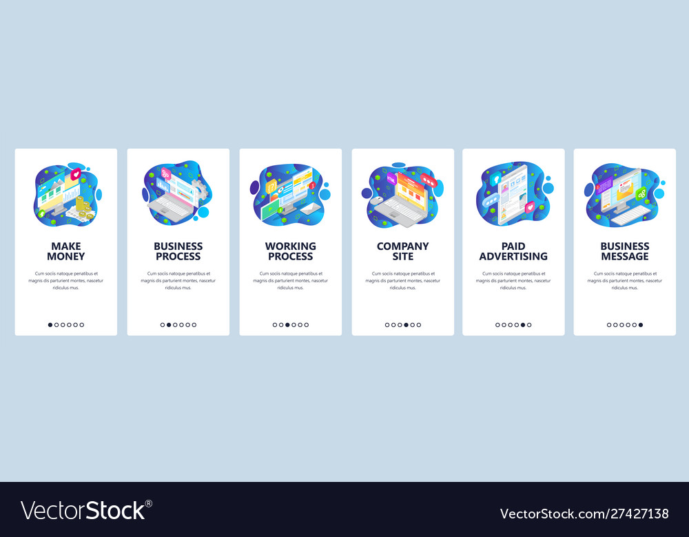 Website and mobile app onboarding screens Vector Image