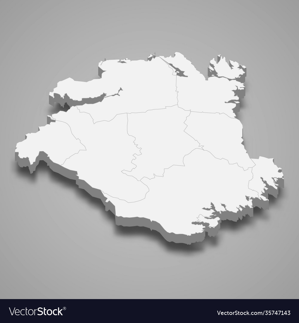 3d isometric map sodermanland is a county Vector Image