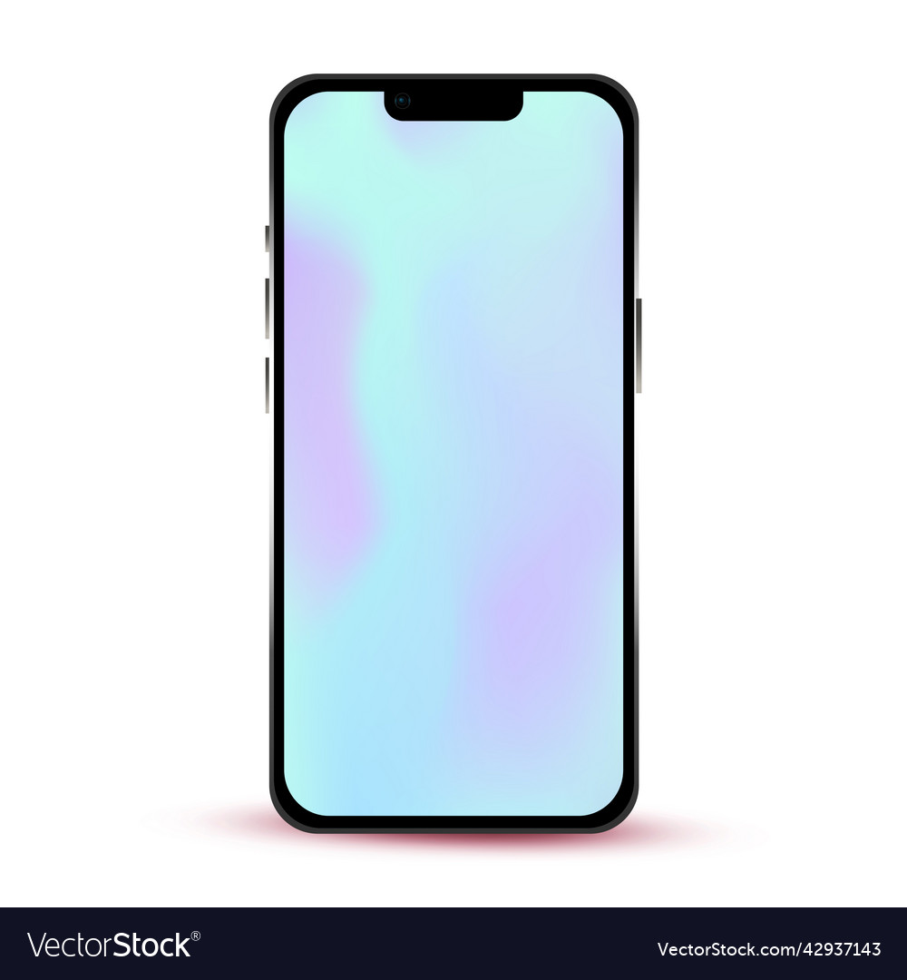 Black smartphone with colorful display isolated Vector Image