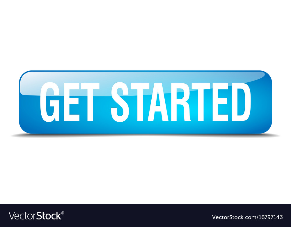 Blue 3D Button - Get Started
