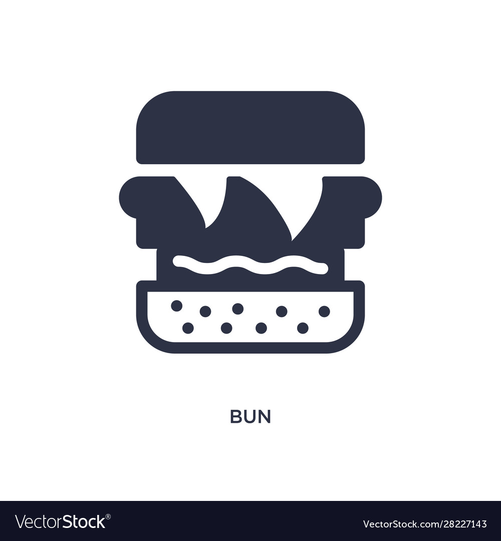 Bun icon on white background simple element from