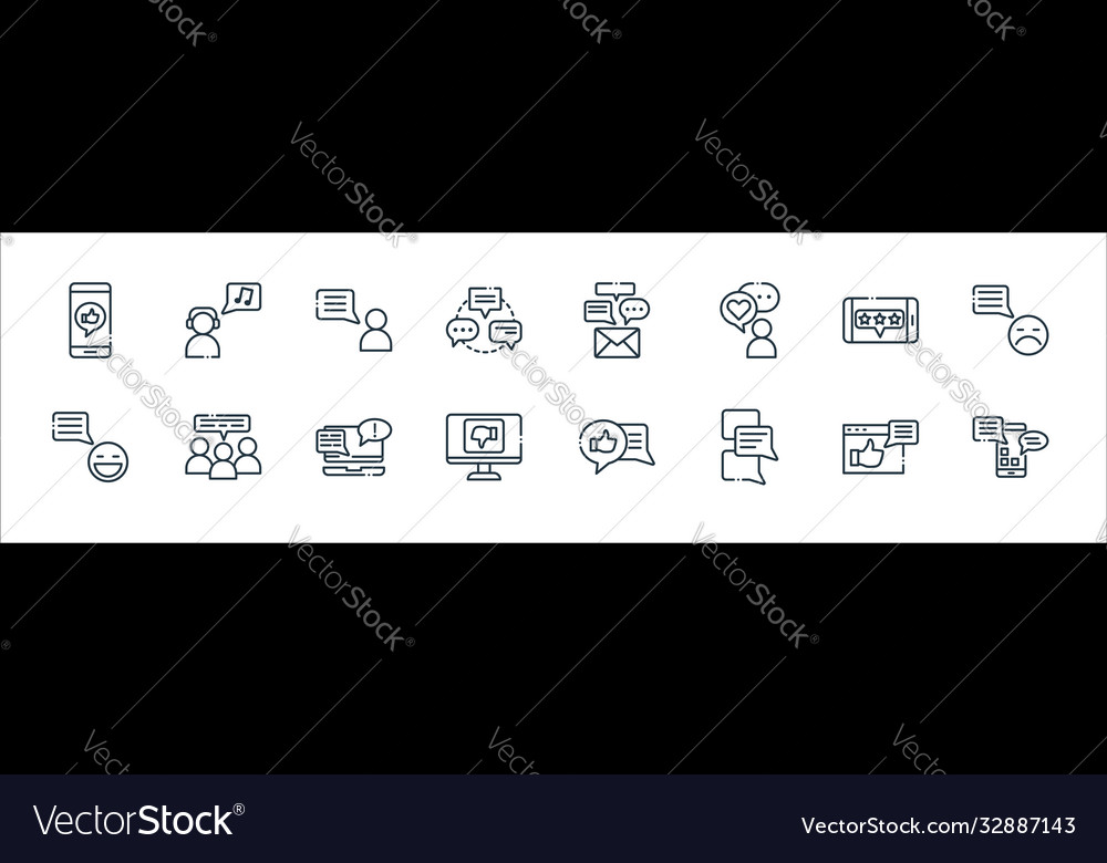 Chatting and communication line icons linear set Vector Image Chatting and communication line icons linear set