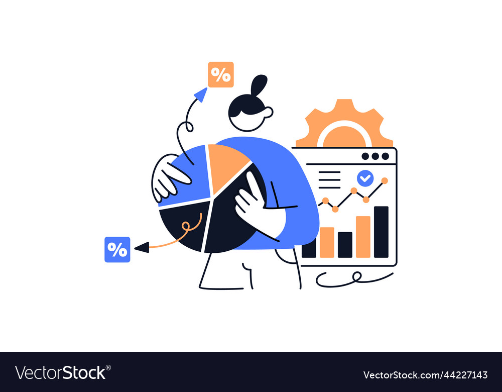 Flat design statistical and data analysis Vector Image Flat design statistical and data analysis