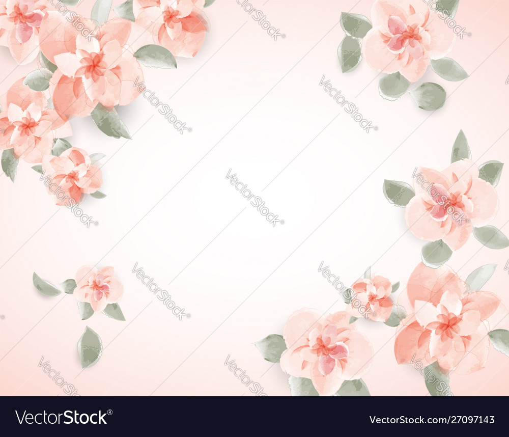 Floral spring for wedding greeting text vector image Floral spring for wedding greeting text