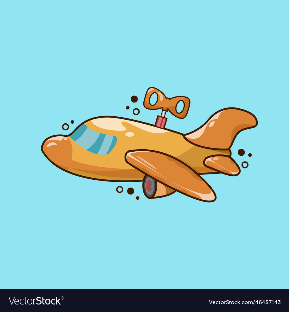 Flying airplane toy cartoon Royalty Free Vector Image