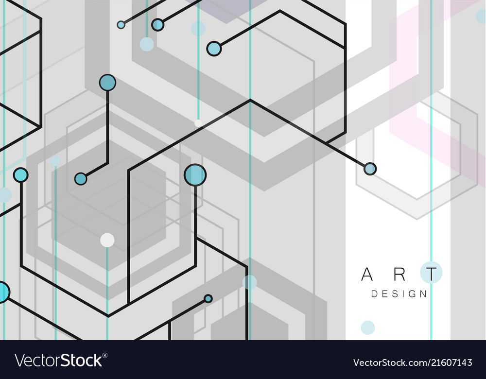 Geometric abstract background with hexagons vector image Geometric abstract background with hexagons
