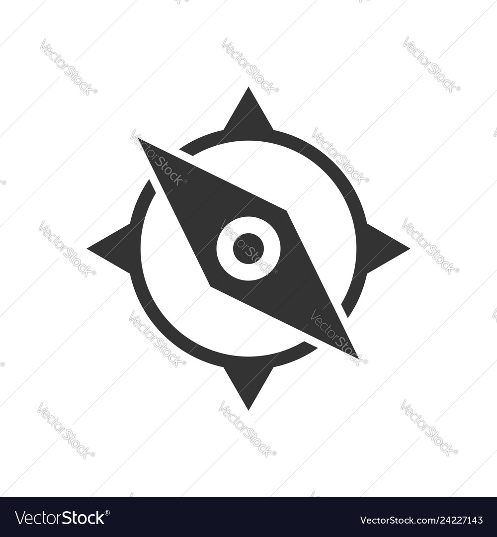 Global navigation icon in flat style compass gps