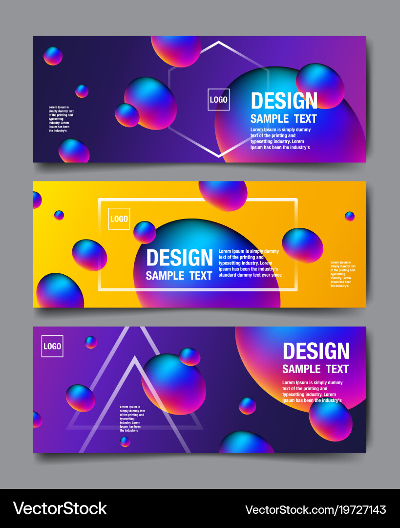 Hologram Abstract Background Template Banner Vector Image
