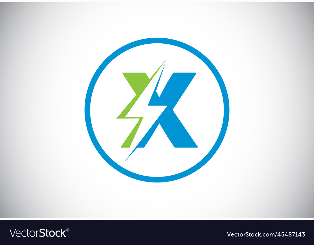 Initial x letter logo design with lighting