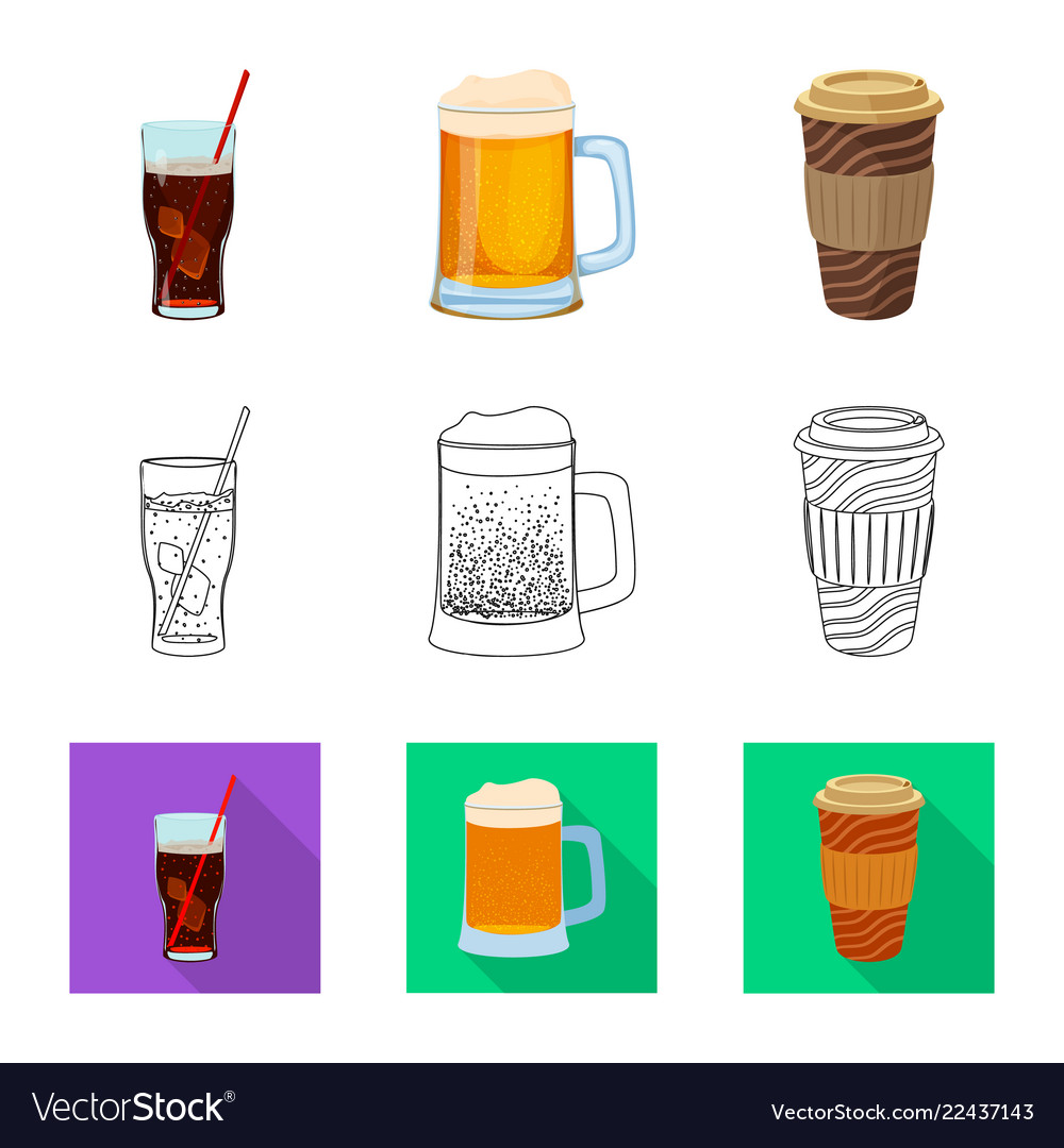 Isolated object of drink and bar sign collection