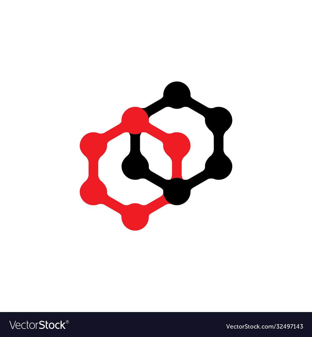Linked hexagonal dots simple logo Vector Image Linked hexagonal dots simple logo