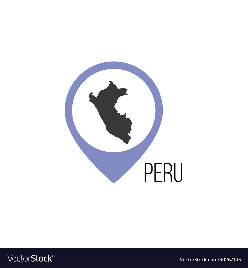 Map pointers with contry peru stock isolated vector image Map pointers with contry peru stock isolated