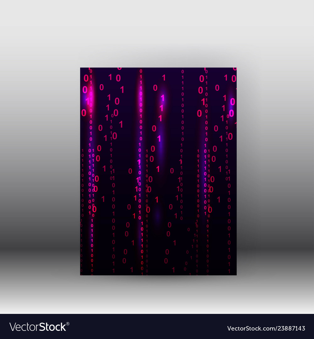 Matrix style binary background poster vector image Matrix style binary background poster