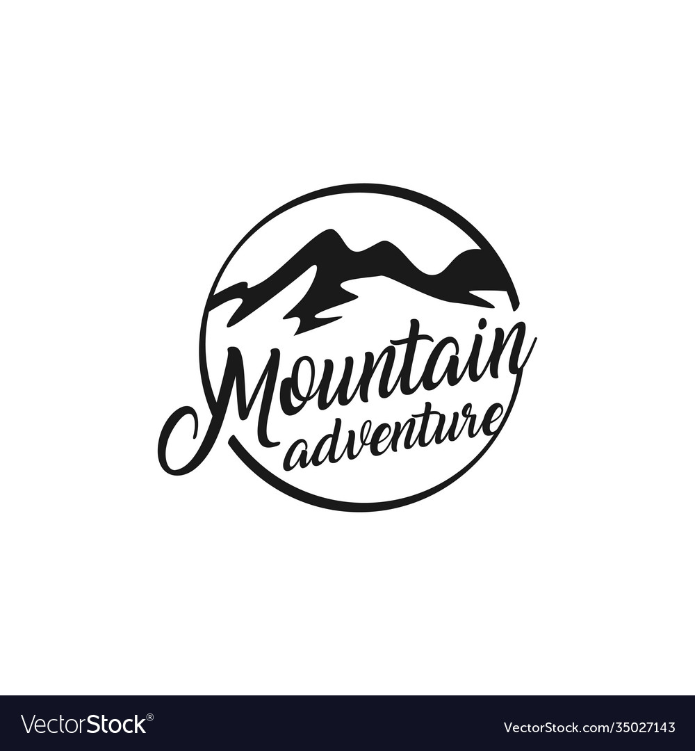 Mountain logo outdoor emblem circle - adventure