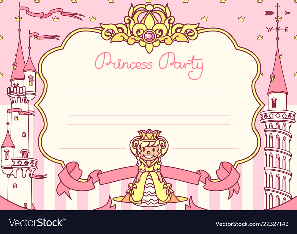 princess party template royalty free vector image princess party template
