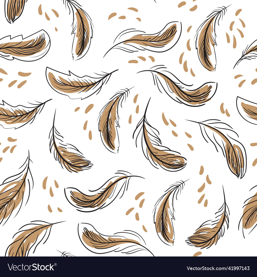 Seamless pattern with feathers stock vector image Seamless pattern with feathers stock