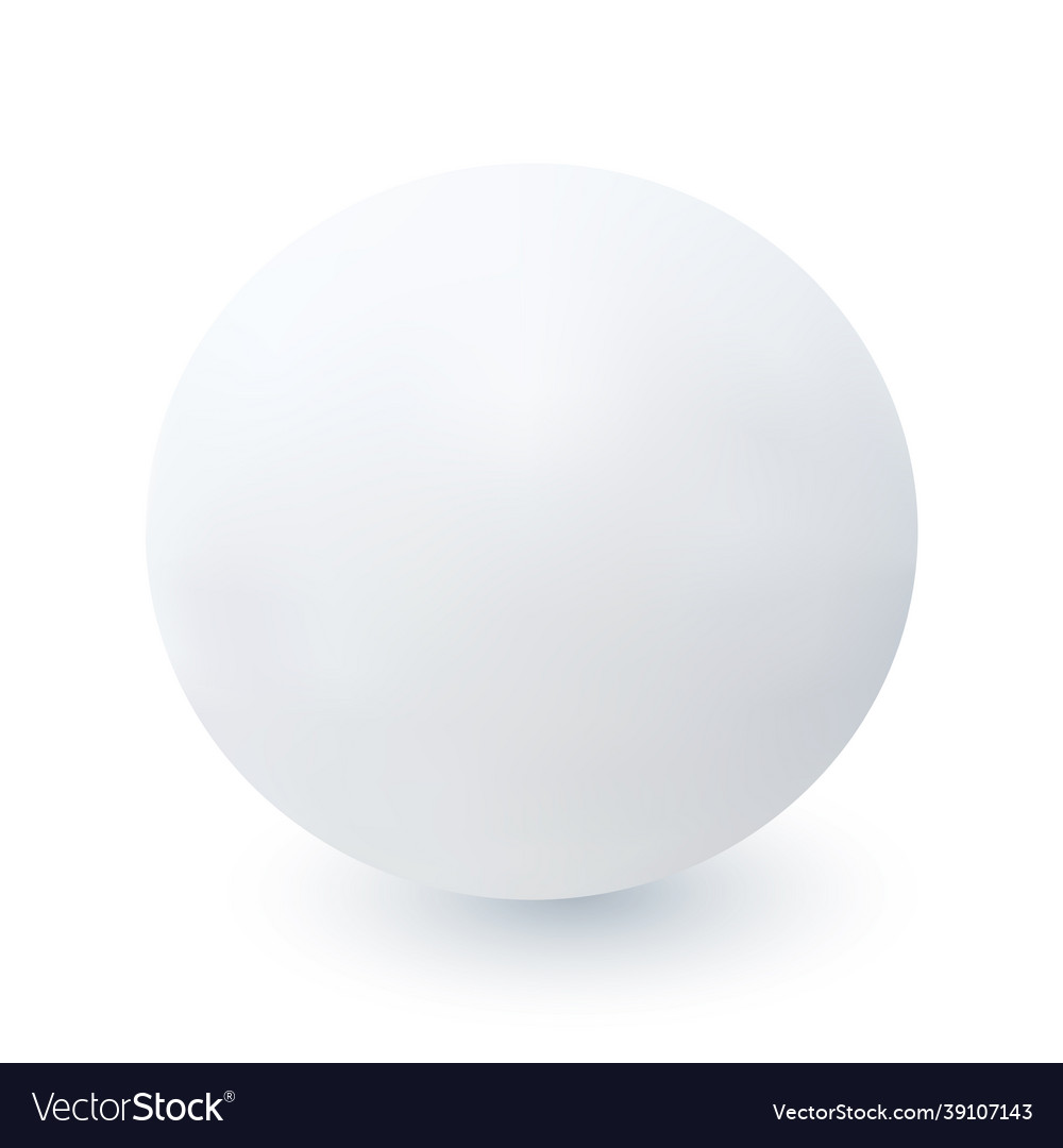 Snowball with shadow in realistic style isolated