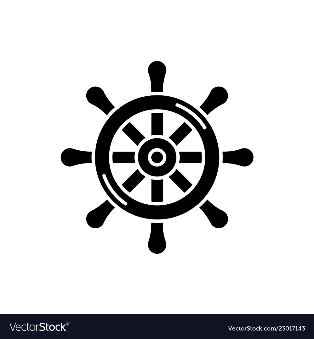 Steering wheel black icon sign on isolated Vector Image