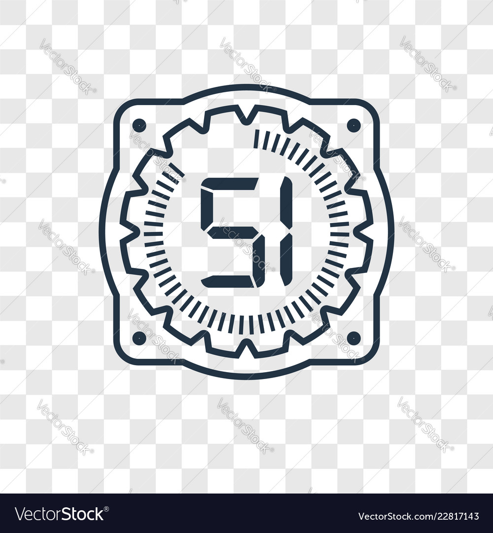 Time concept linear icon isolated on transparent vector image Time concept linear icon isolated on transparent