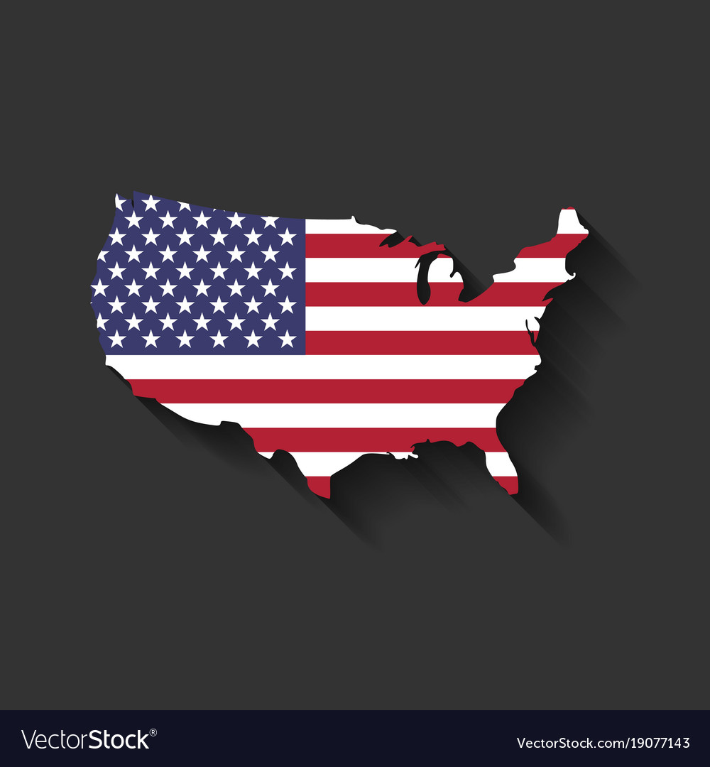 USA Flag Map Silhouette