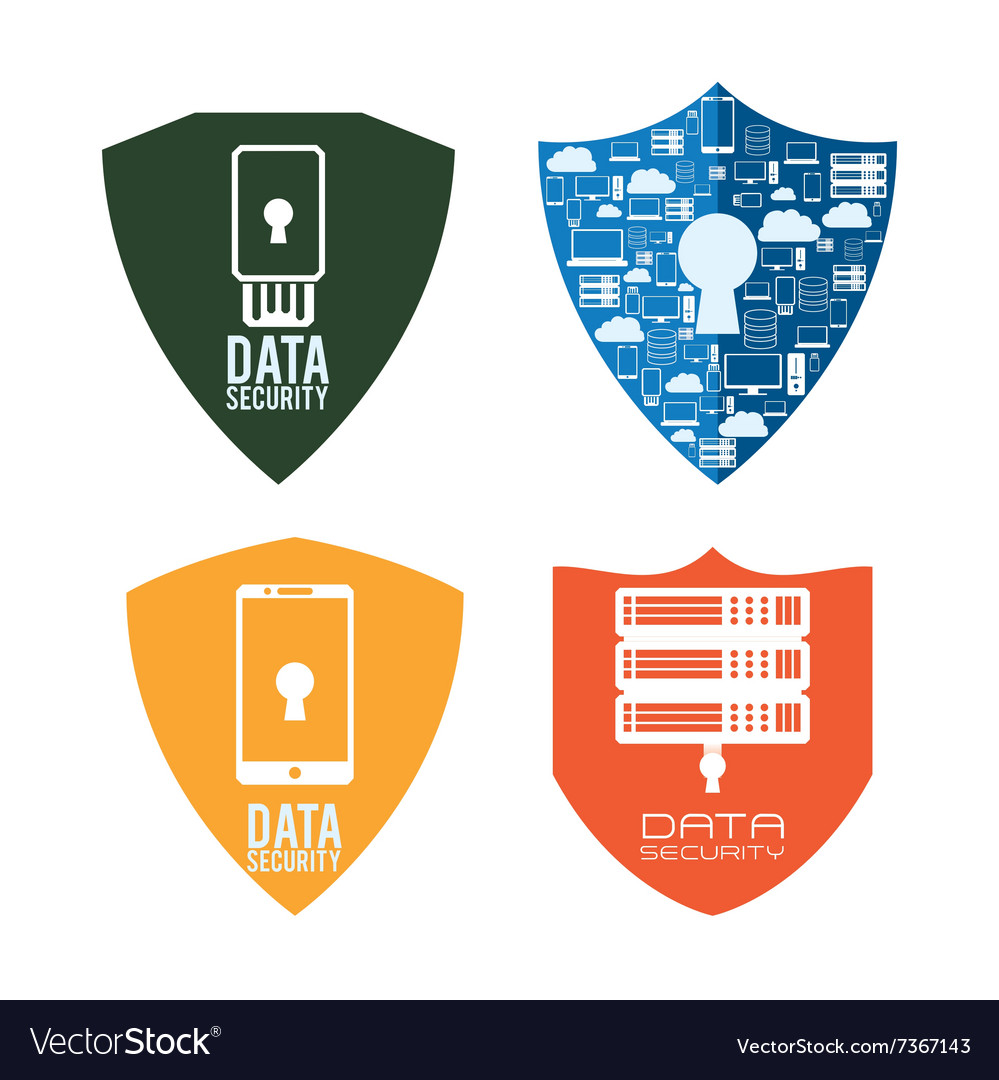 Web hosting and data security design Royalty Free Vector