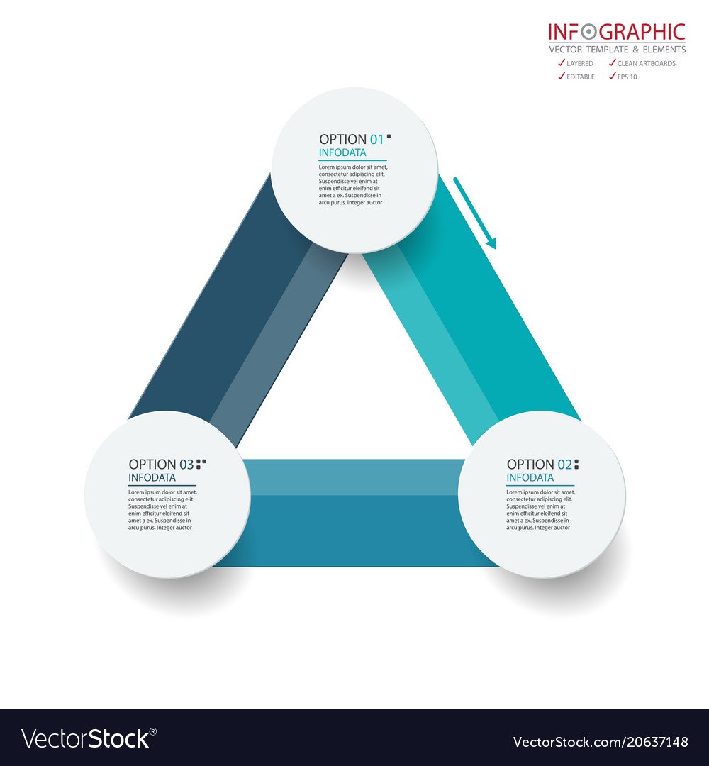 Abstract element infographics 3 option design vector image Abstract element infographics 3 option design