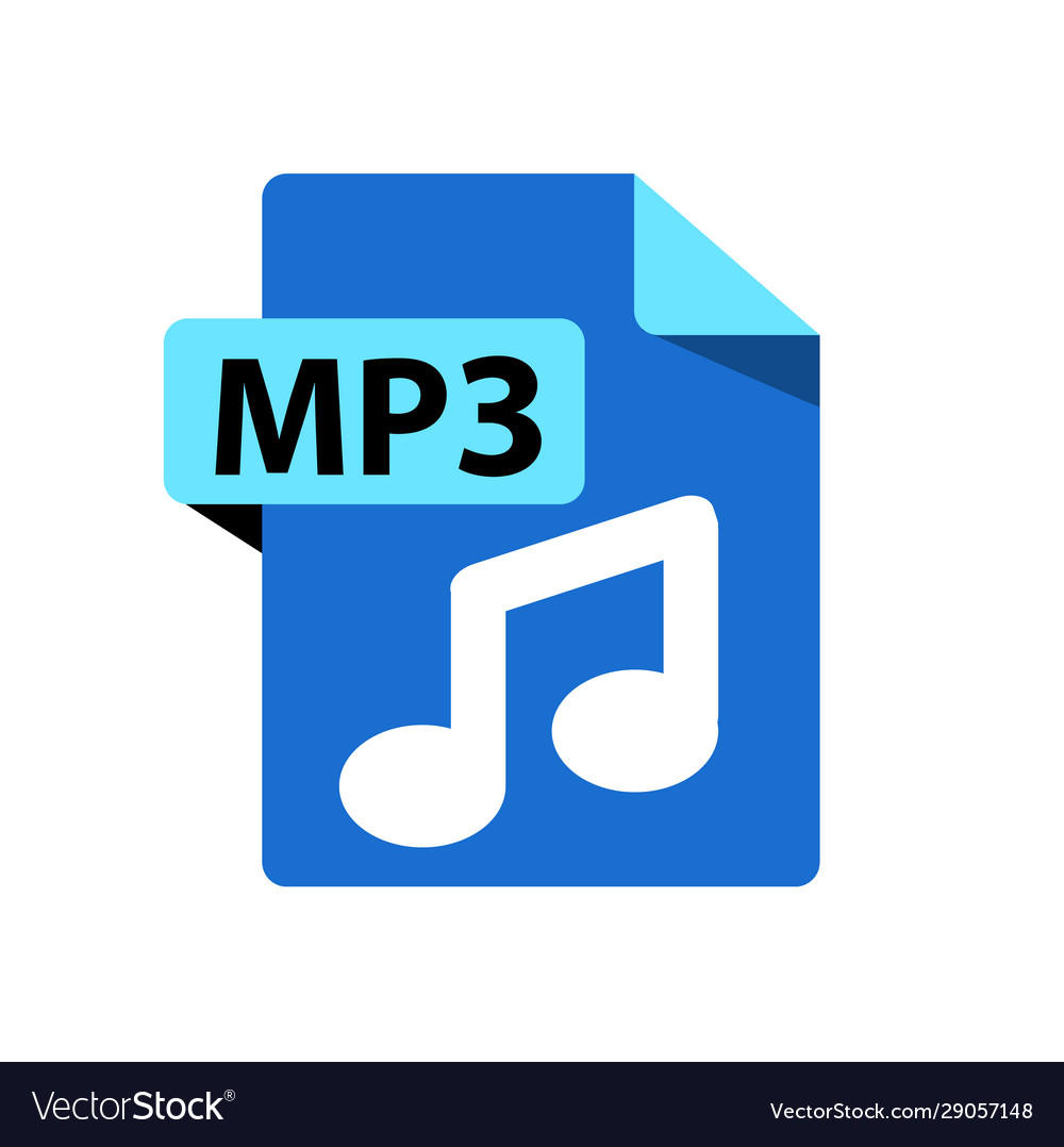 Blue icon mp3 file format extensions icon Vector Image