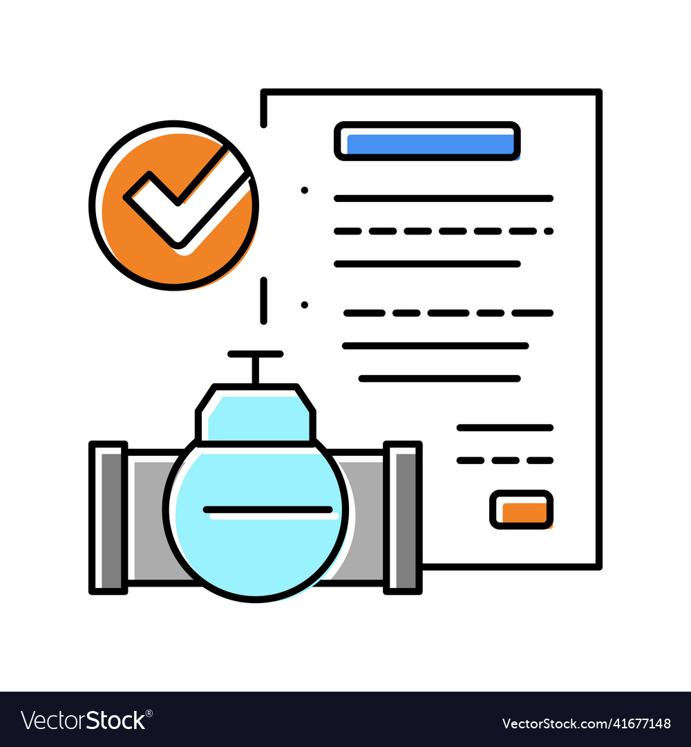 Contract pipeline construction service color icon Vector Image Contract pipeline construction service color icon