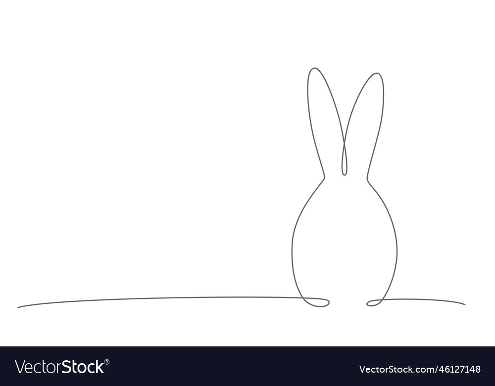 Easter bunny continues line hand draw element Vector Image